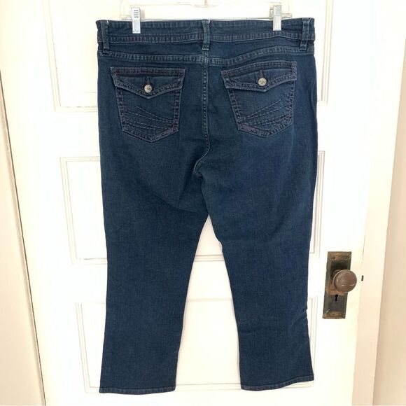 a.n.a. Cropped Jean 32/14 Flex Comfort Cotton Blend Medium Dark Wash Women's 14 - Picture 6 of 11
